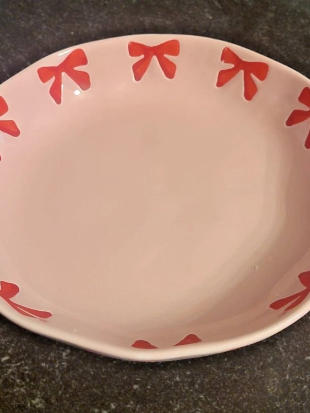 Anthropologie Vida Icon Stoneware Pasta Bowl Pink Ribbon NEW